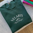 Velaris Embroidered Sweatshirt, ACOTAR crewneck, Velaris City of Starlight sweatshirt, Embroidered Velaris Sweatshirt, bookish sweatshirt