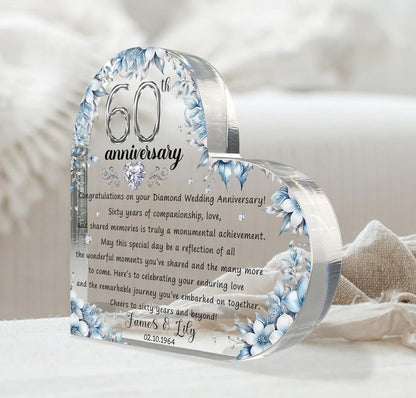 Personalized 60th Wedding Anniversary Gift Heart Acrylic Plaque, 60th Diamond Wedding Gifts For Parents, Grandparents, 60th Anniversary il_794xN.5824754140_jshb.jpg