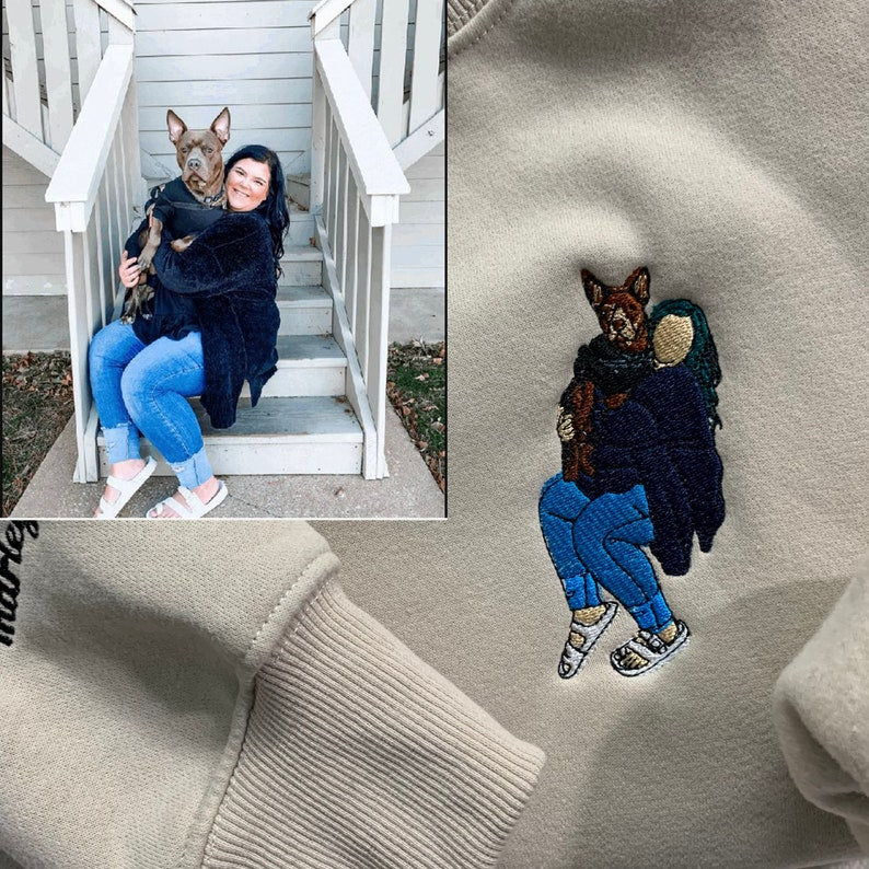 Custom Embroidered Sweatshirt, Personalized Embroidered Shirt, Embroidered Sweatshirt Gifts, Gift For Mom, Gift For Her, Couple Giftsca.