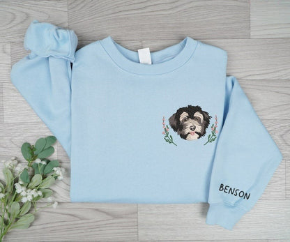 Custom Dog Portrait Embroidered Sweatshirt, Custom Pet Hoodie, Personalized Pet Face and Pet name Sweatshirt, Dog Lover Gift il_794xN.5832226560_non0_1.jpg