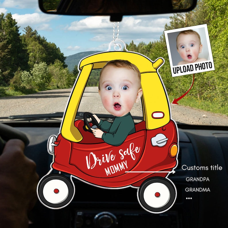 Personalized Car Photo Ornament - Drive Safe Daddy / Mommy - Photo Custom Ornament, Gift For Dad, New Dad, New Mom, New Grandpa, New GrandMa il_794xN.5839051853_9m2w.jpg
