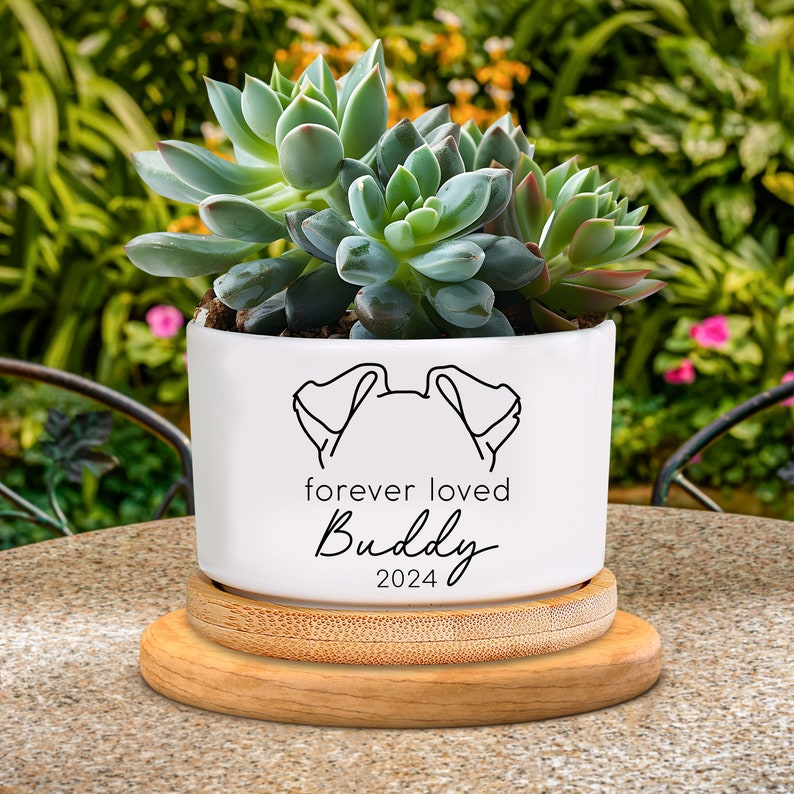 Personalized Dog Ear Memorial Gift Planter Forever Loved Dog Sympathy Gift Pet Memorial Keepsake il_794xN.5840392202_bk6f.jpg