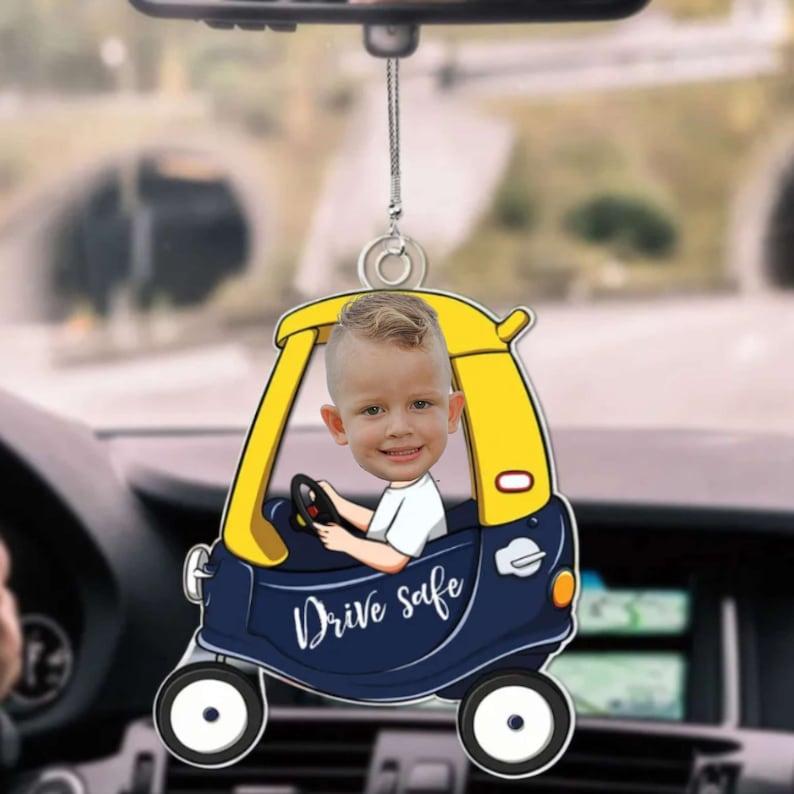 Personalized Car Photo Ornament - Drive Safe Daddy / Mommy - Photo Custom Ornament, Gift For Dad, New Dad, New Mom, New Grandpa, New GrandMa il_794xN.5867217573_pt1l.jpg