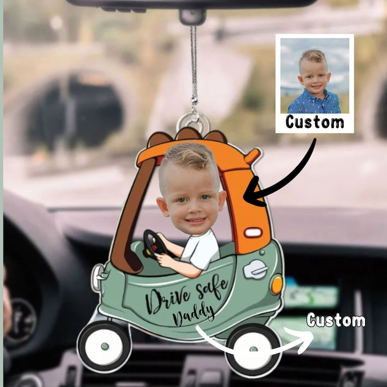 Personalized Car Photo Ornament - Drive Safe Daddy / Mommy - Photo Custom Ornament, Gift For Dad, New Dad, New Mom, New Grandpa, New GrandMa il_794xN.5875074339_8zmj.jpg
