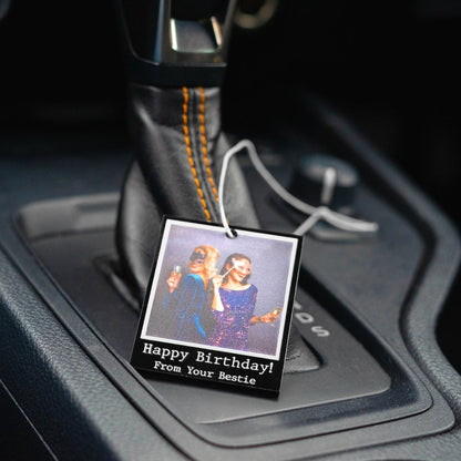 Personalised Photo Car Ornament Black Typewriter Style Hanging Car Polaroid Any Image Car Accessories Gift Idea First Car Charm Gift il_794xN.5877684630_atxn.jpg