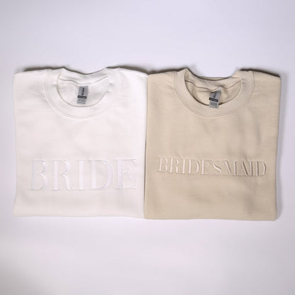 Bridesmaid Embroidered Sweatshirt, Bride Embroidery Hoodie, Bridal Shower Clothings, Wedding Gift, Maid Of Honor Outfit, Bachelorette Party