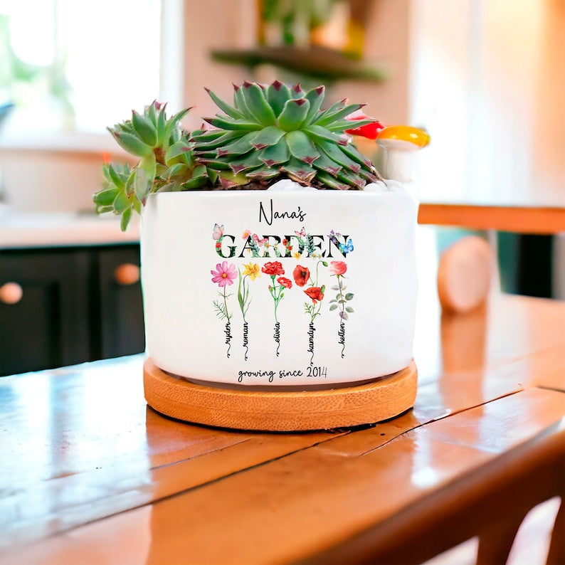 Personalized Birth Month Ceramic Flower Pot, Unique Mother's Day Gift for Her, Gift for Grandma, Mom, Wife, Indoor/Outdoor Potter Plant Pot il_794xN.5880798448_eto5.jpg