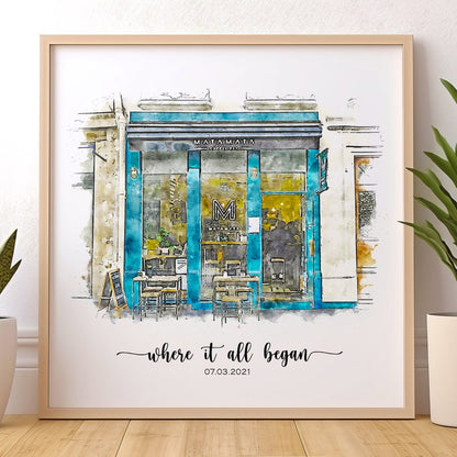 Where We Met,Where It All Began,Custom house portrait wood sign,Our First Date,Engagement Gift,Anniversary Gift,Where He Proposed,One year anniversary il_794xN.5881559103_2wqd.jpg