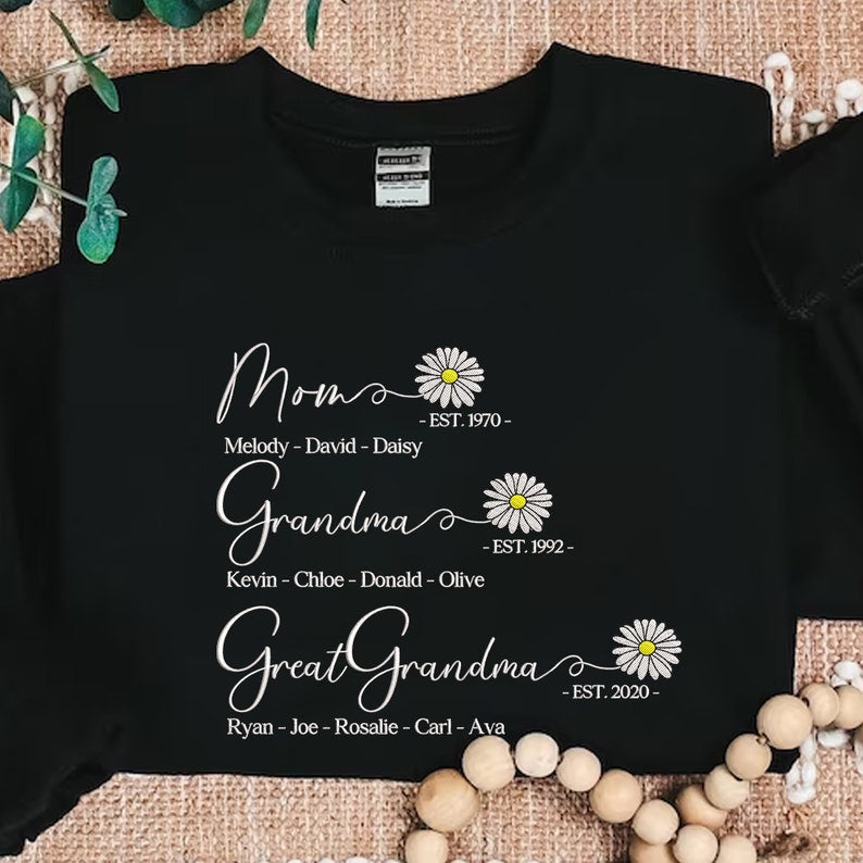 Custom Mom Grandma Great Grandma Embroidered Sweatshirt, Great Grandma with Grandkids Names Sweatshirt, Gift For Grandma, Mother's Day Gift il_794xN.5885526627_8z99.jpg