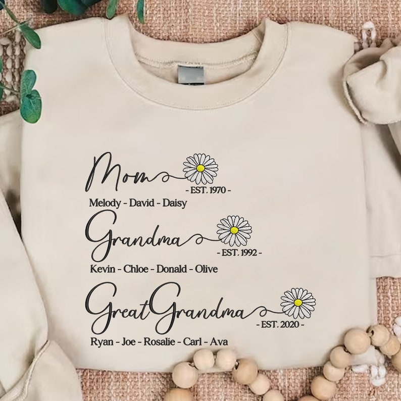 Custom Mom Grandma Great Grandma Embroidered Sweatshirt, Great Grandma with Grandkids Names Sweatshirt, Gift For Grandma, Mother's Day Gift il_794xN.5885526641_iwlm.jpg