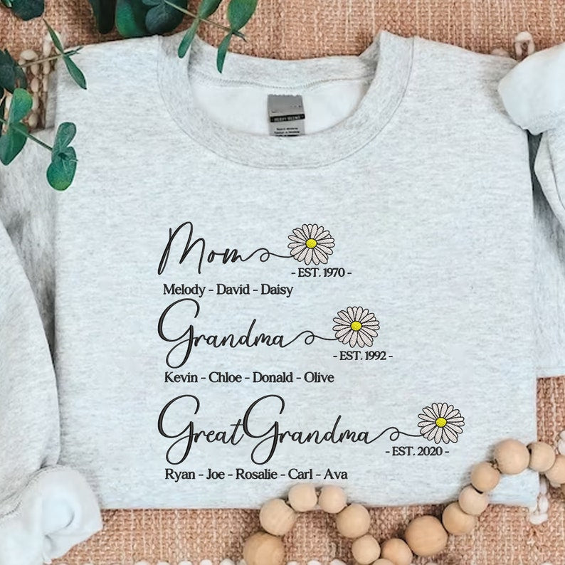 Custom Mom Grandma Great Grandma Embroidered Sweatshirt, Great Grandma with Grandkids Names Sweatshirt, Gift For Grandma, Mother's Day Gift il_794xN.5885526689_nh4m.jpg