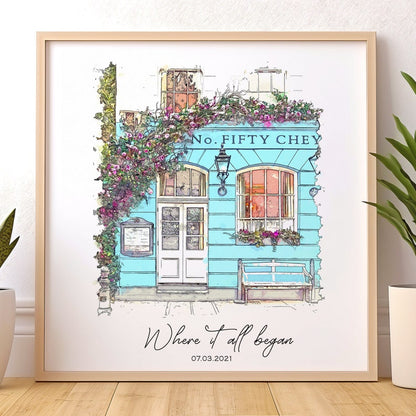 Where We Met,Where It All Began,Custom house portrait wood sign,Our First Date,Engagement Gift,Anniversary Gift,Where He Proposed,One year anniversary il_794xN.5891864988_dws9.jpg