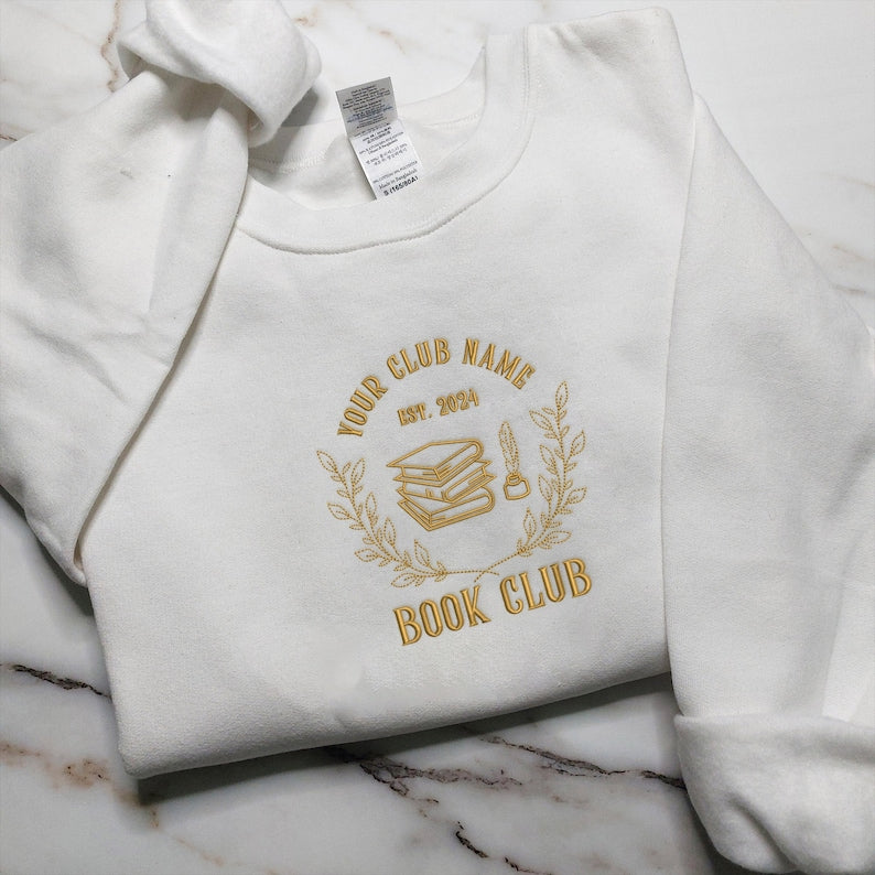 Custom Book Club Embroidered Shirt, Customized Book Shirt, Reading Club, Personalized Name Book Club Embroidered Shirt il_794xN.5893844710_rvdy.jpg?v=1743397377