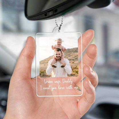 Custom Photo Car Ornament, Car Hanging, Custom Gift for Dad, Rear View Mirror Charm, Dad Gift From Daughter, Fathers Day Birthday Photo Gift il_794xN.5911316976_eprr.jpg