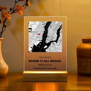 Where We First Met map, anniversary gift for him, Map Our First Date plaque, Wife anniversary, first date Girlfriend gift,where it all began il_794xN.5929374148_dcb4.jpg