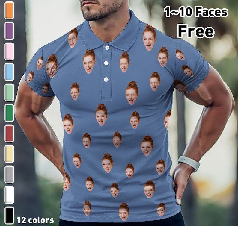 Custom Polo Shirt for Men Personalized Short Sleeve Golf Shirt with Picture Logo Face Dog Photo Printed Polo Shirt Custom Pet Photo Polos il_794xN.5936841389_h2qt.jpg