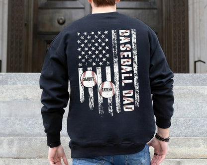 Personalized Baseball Dad US Flag Shirt, Custom Baseball Season Shirt for Dad, Game Day Shirt, Baseball Dad Gift il_794xN.5936891702_n8tu.jpg