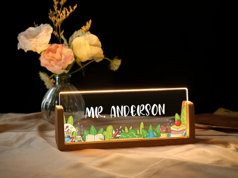 Personalized Name Desk Plate for Teacher | Custom Name Sign for Desk | Lighted Acrylic Nameplate | Teacher Appreciation Gift | Office Decor il_794xN.5939725774_abf2.jpg