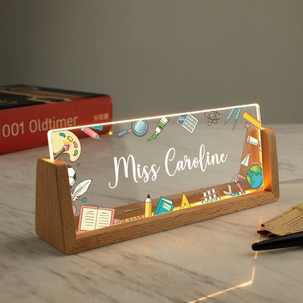 Personalized Name Desk Plate for Teacher | Custom Name Sign for Desk | Lighted Acrylic Nameplate | Teacher Appreciation Gift | Office Decor il_794xN.5939725856_25em.jpg