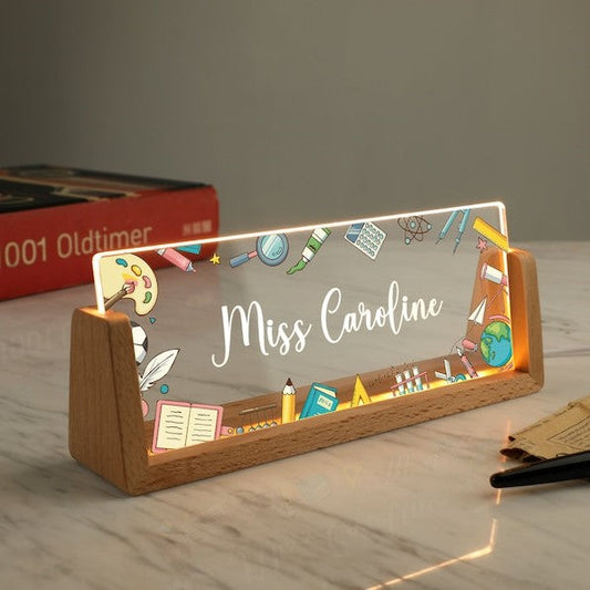 Personalized Name Desk Plate for Teacher | Custom Name Sign for Desk | Lighted Acrylic Nameplate | Teacher Appreciation Gift | Office Decor il_794xN.5939725856_25em.jpg