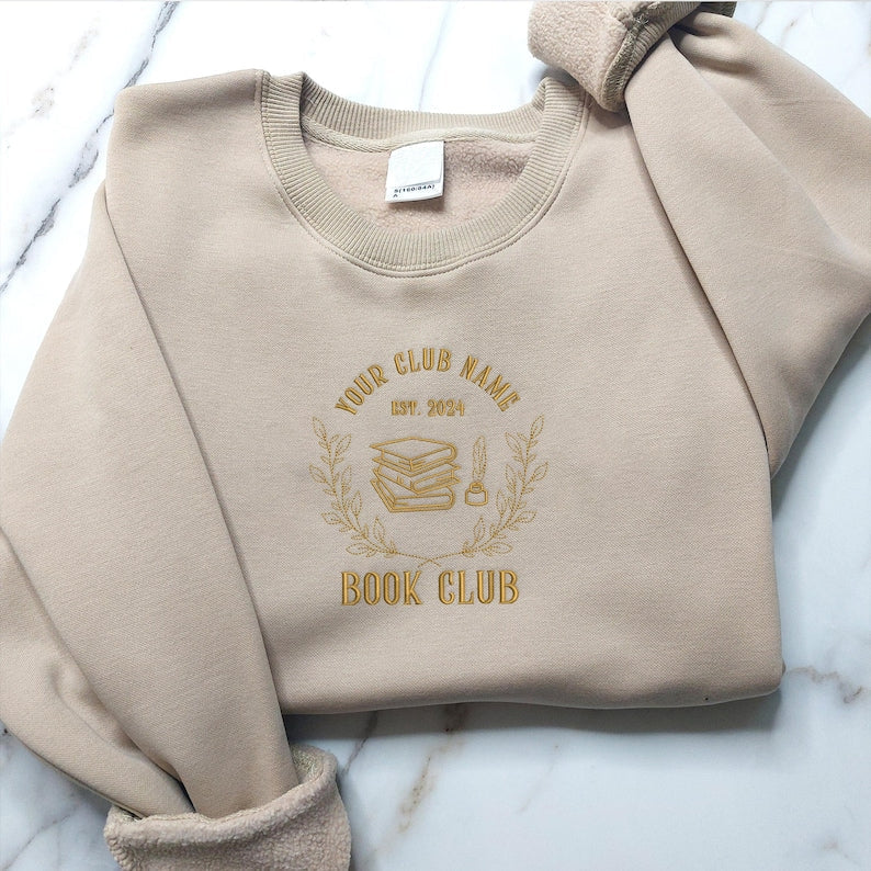 Custom Book Club Embroidered Shirt, Customized Book Shirt, Reading Club, Personalized Name Book Club Embroidered Shirt il_794xN.5941930943_99dq.jpg?v=1743397377