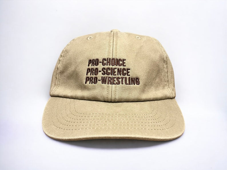Pro-Choice, Pro-Science, Pro-Wrestling Embroidered Cap || Vivian Flytrap || Washed Vintage Style Baseball 6 Panel Dad Cap
