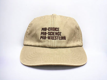Pro-Choice, Pro-Science, Pro-Wrestling Embroidered Cap || Vivian Flytrap || Washed Vintage Style Baseball 6 Panel Dad Cap