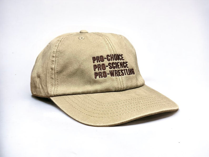Pro-Choice, Pro-Science, Pro-Wrestling Embroidered Cap || Vivian Flytrap || Washed Vintage Style Baseball 6 Panel Dad Cap