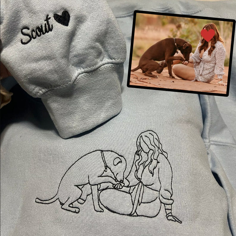 Custom Embroidered Dog Dad Hoodie with Portrait from Photo, Embroidered Photo Sweatshirt, Outline Embroidered Sweatshirt, Portrait Hoodie il_794xN.5963723001_fzkk.jpg?v=1743397407
