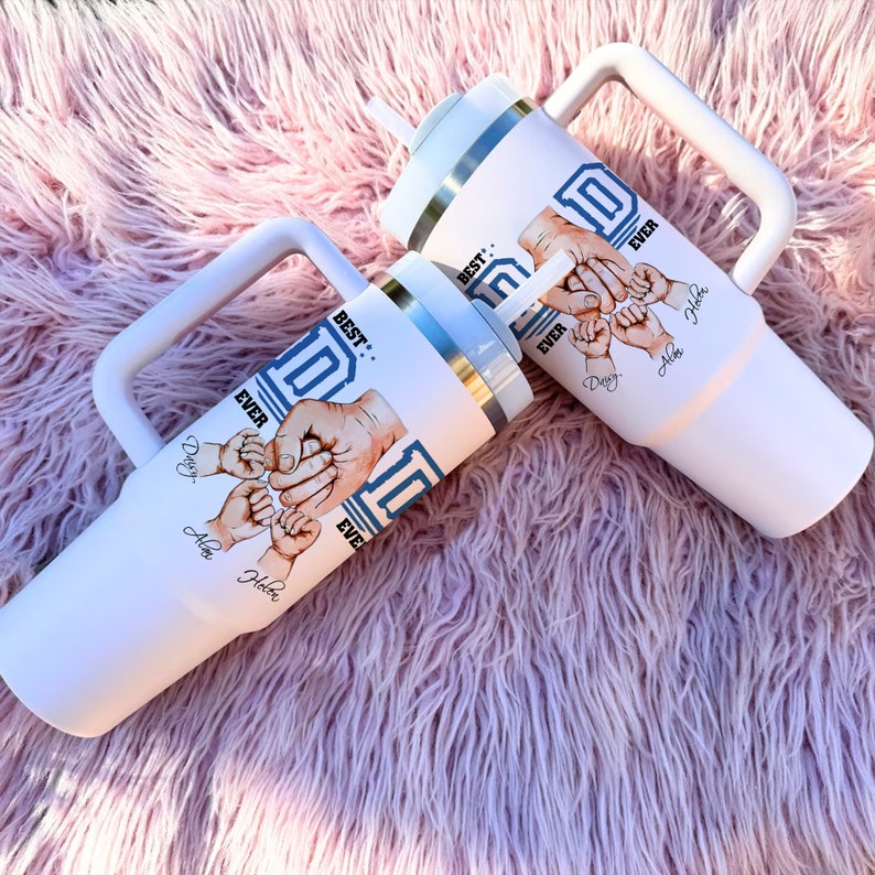 Personalized Dad Fist Bump Tumbler, Custom Kid Names Gift For Daddy, Best Dad Ever Tumbler, Dad Kids Matching Tumbler, Father's Day Gift il_794xN.5973057098_ritk.jpg