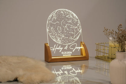 Custom Star Map by Date, Personalized Constellation Map, Star Map Night Light, Gifts for Couples, Engagement Gifts, Anniversary Gift for Her il_794xN.5984414458_q2aa.jpg