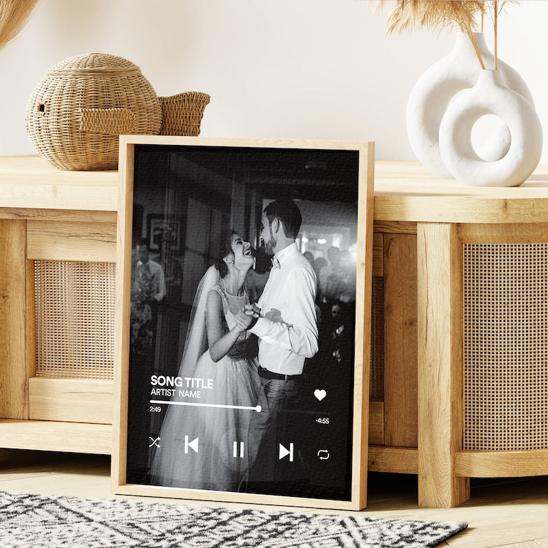 Custom Wedding Song Poster with Photo Canvas Print, Personalized Gift for Couple, First Dance Song , Anniversary Music Canvas Gift il_794xN.5988051218_2pmh.jpg