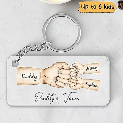 Daddy's Team Fist Bump Personalized Acrylic Keychain, Gift For Dad, Father's Day Gift il_794xN.5988594041_qycg.jpg
