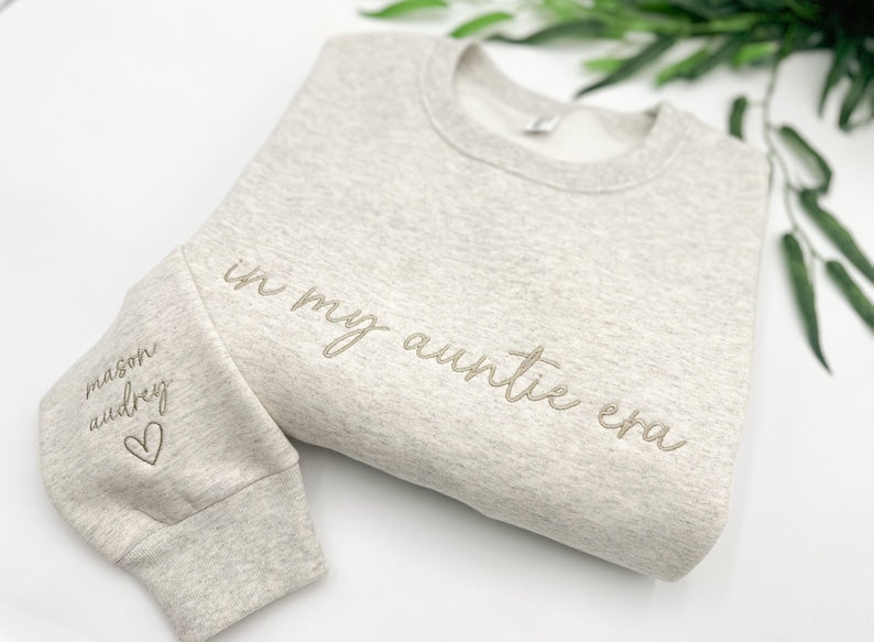 Embroidered In My Auntie Era Custom Sweatshirt with Kids names-Personalized-Soft-Mama-Grandma-Gift for Her Aunt, Auntie Apparel, Mothers Day il_794xN.5988699505_fdp9.jpg