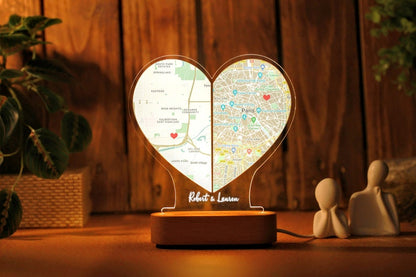 Custom Two Location Heart Night Light - Personalized Map Print - Nightlight for Long Distance Love - Engaged Couples - Anniversary Gifts il_794xN.5988808256_4x6q.jpg