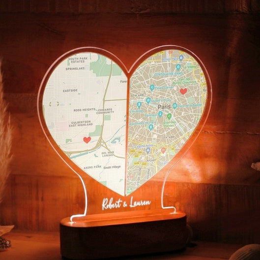 Custom Two Location Heart Night Light - Personalized Map Print - Nightlight for Long Distance Love - Engaged Couples - Anniversary Gifts il_794xN.5988811262_h4mv.jpg