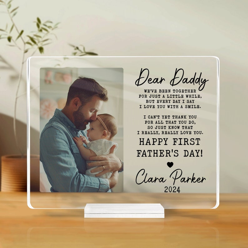 Personalized Father's Day Plaque, Fathers Day Gift, Gift for Dad from Daughter, Custom Family Portrait, Dad Gift, New Baby Dad Plaque Gift il_794xN.5990255475_lp2d.jpg