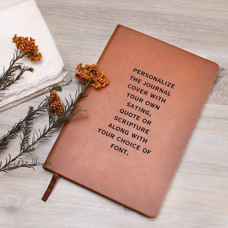 Personalized Leather journal with Custom Quote, saying or Religious scripture, Custom Name notebook, Company gifts for employees, Daughter il_794xN.5992391570_agu2.jpg