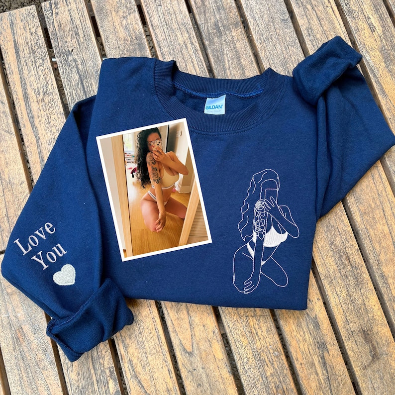 Custom Embroidered Spicy with Your Photo Sweatshirt, Personalized Girlfriend Spicy Photo Drawing Sweatshirt, Gift for Him il_794xN.5993566130_lf2v.jpg?v=1743397338