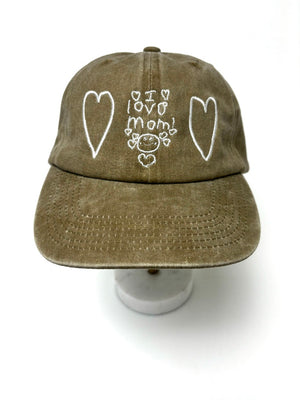 Kids Drawing Baseball Cap Gift for Mothers or Fathers Day Grandma Grandpa Gift Your Kids Artwork on Cotton Dad Hat Custom Embroidered Hat