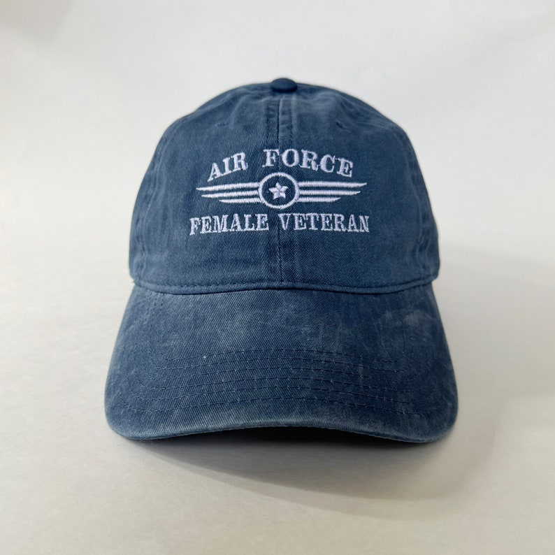 Air Force Female Veteran Embroidered Hat Military Pride Adjustable Black Baseball Cap, Veteran Gift for Women, Casual Everyday Army Air Force Mom Cap