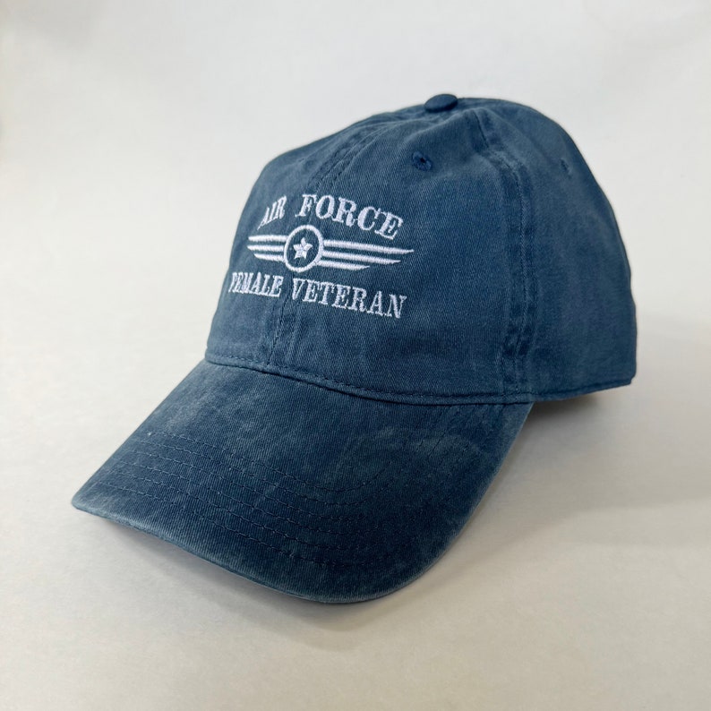 Air Force Female Veteran Embroidered Hat Military Pride Adjustable Black Baseball Cap, Veteran Gift for Women, Casual Everyday Army Air Force Mom Cap
