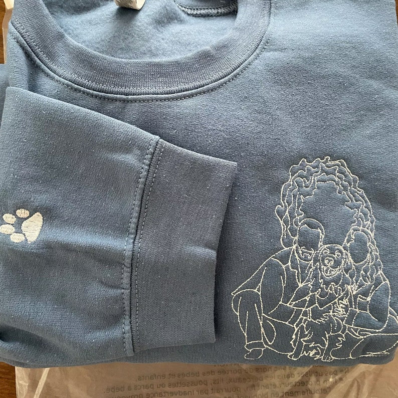 Custom Embroidered Dog Dad Hoodie with Portrait from Photo, Embroidered Photo Sweatshirt, Outline Embroidered Sweatshirt, Portrait Hoodie il_794xN.6023004482_7pe3.jpg?v=1743397407