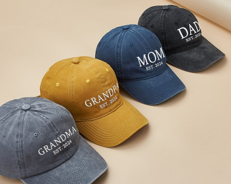 Custom Embroidered Vintage Baseball Hat: Personalized Grandpa/Grandma Gift, Christmas Gifts for Nana, Mom, Dad