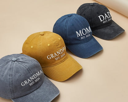 Custom Embroidered Vintage Baseball Hat: Personalized Grandpa/Grandma Gift, Christmas Gifts for Nana, Mom, Dad