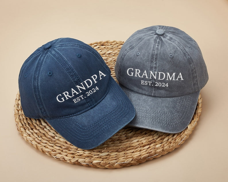 Custom Embroidered Vintage Baseball Hat: Personalized Grandpa/Grandma Gift, Christmas Gifts for Nana, Mom, Dad