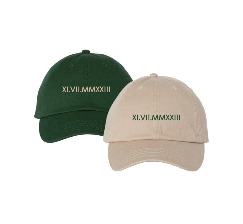 Custom Roman Numeral Embroidered Cap // Initial Heart Custom Embroidered Hat // Anniversary Date // Personalized Cap // Bachelorette il_794xN.6024521550_d3dw.jpg