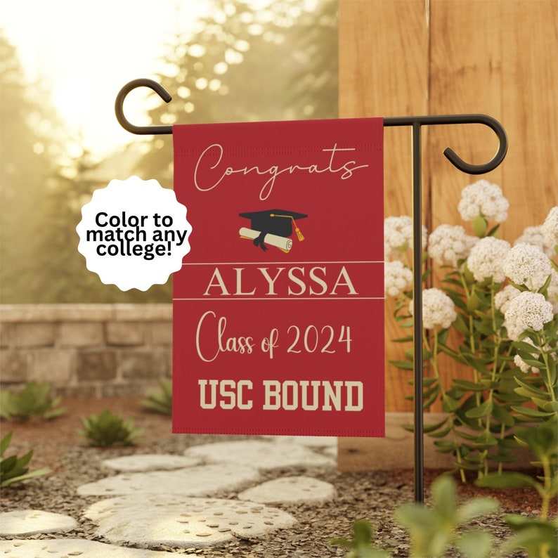 Custom Graduation Flag, Graduation Yard Sign, High School Grad Flag, College Class of 2025 Grad Flag, Personalized College Bound il_794xN.6024522301_s1q3.jpg