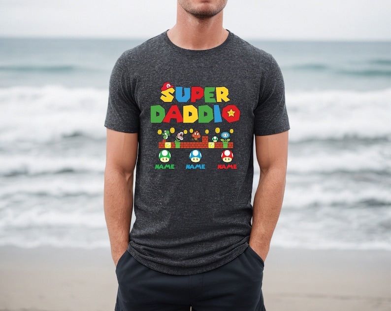 Custom Super Daddio Shirt, Personalized Kids Name Dad Shirt, Daddy Shirt, Father's Day Shirt, Gift for Dad, Super Dad Shirt ,Gamer Daddy Tee il_794xN.6024827399_ohh5.jpg