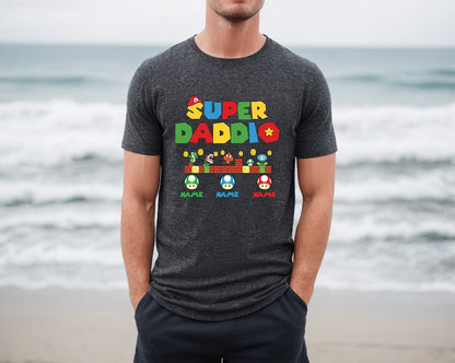 Custom Super Daddio Shirt, Personalized Kids Name Dad Shirt, Daddy Shirt, Father's Day Shirt, Gift for Dad, Super Dad Shirt ,Gamer Daddy Tee il_794xN.6024827399_ohh5.jpg